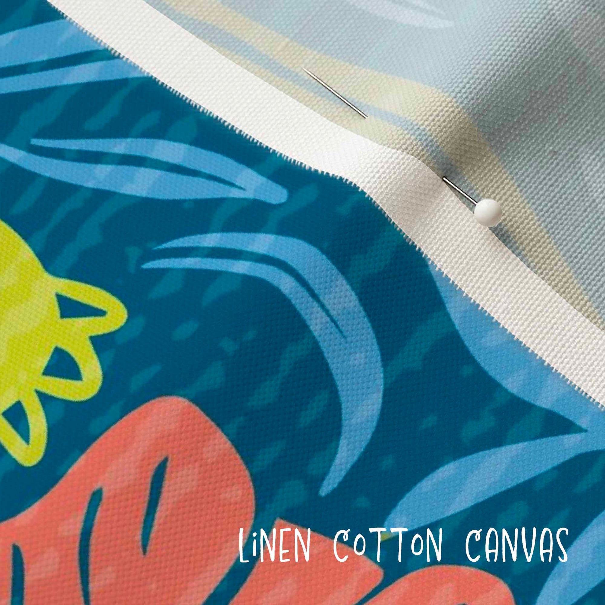 Linen cotton canvas fabric detail.