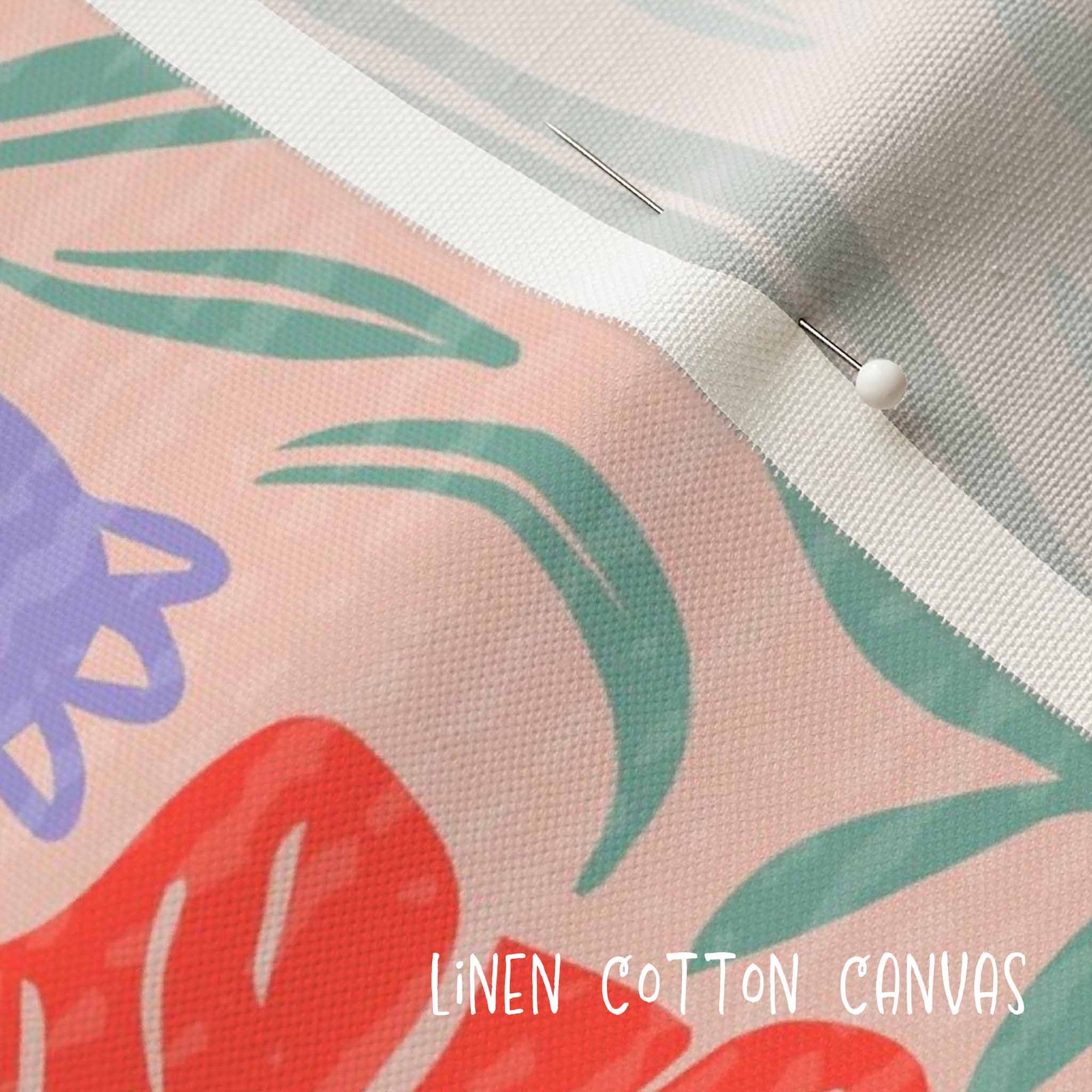 Linen cotton canvas fabric detail.