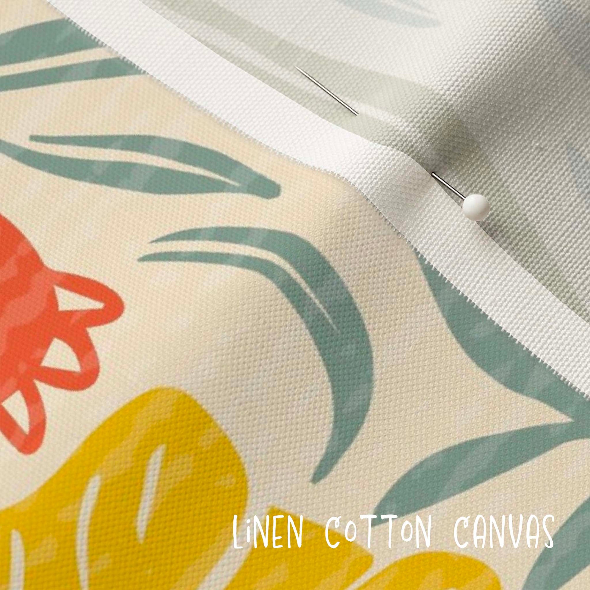 Linen cotton canvas fabric detail.