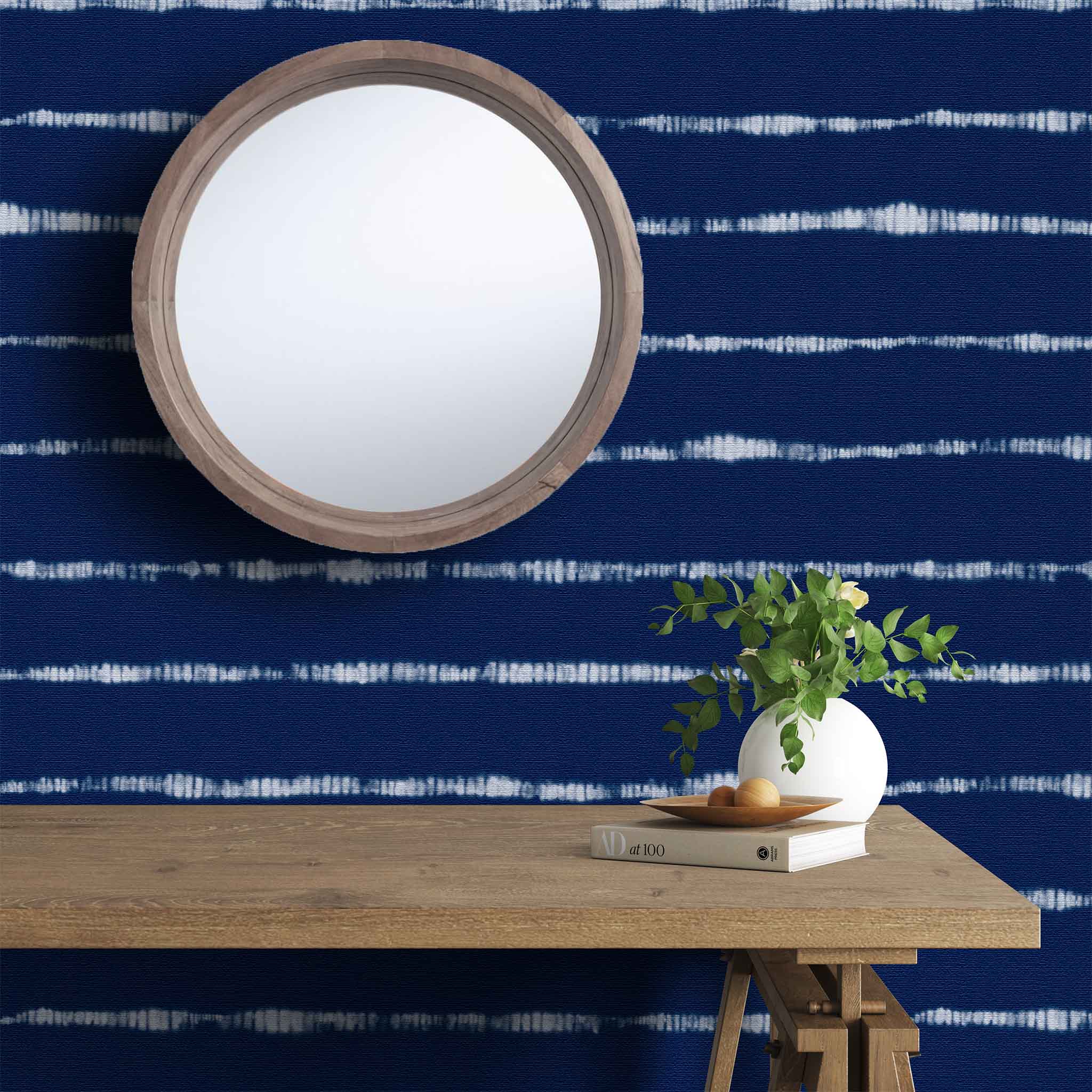 Shibori Indigo Tie Dye Wallpaper