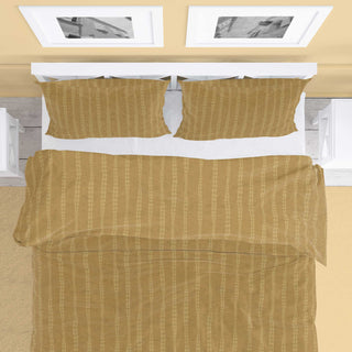 Retro Mid Century Stripe on Honey Gold Duvet Cover and Matching Shams - Comforter Insert Not Included