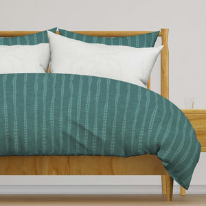 Retro Mid Century Stripe on Teal Duvet Cover Bedding