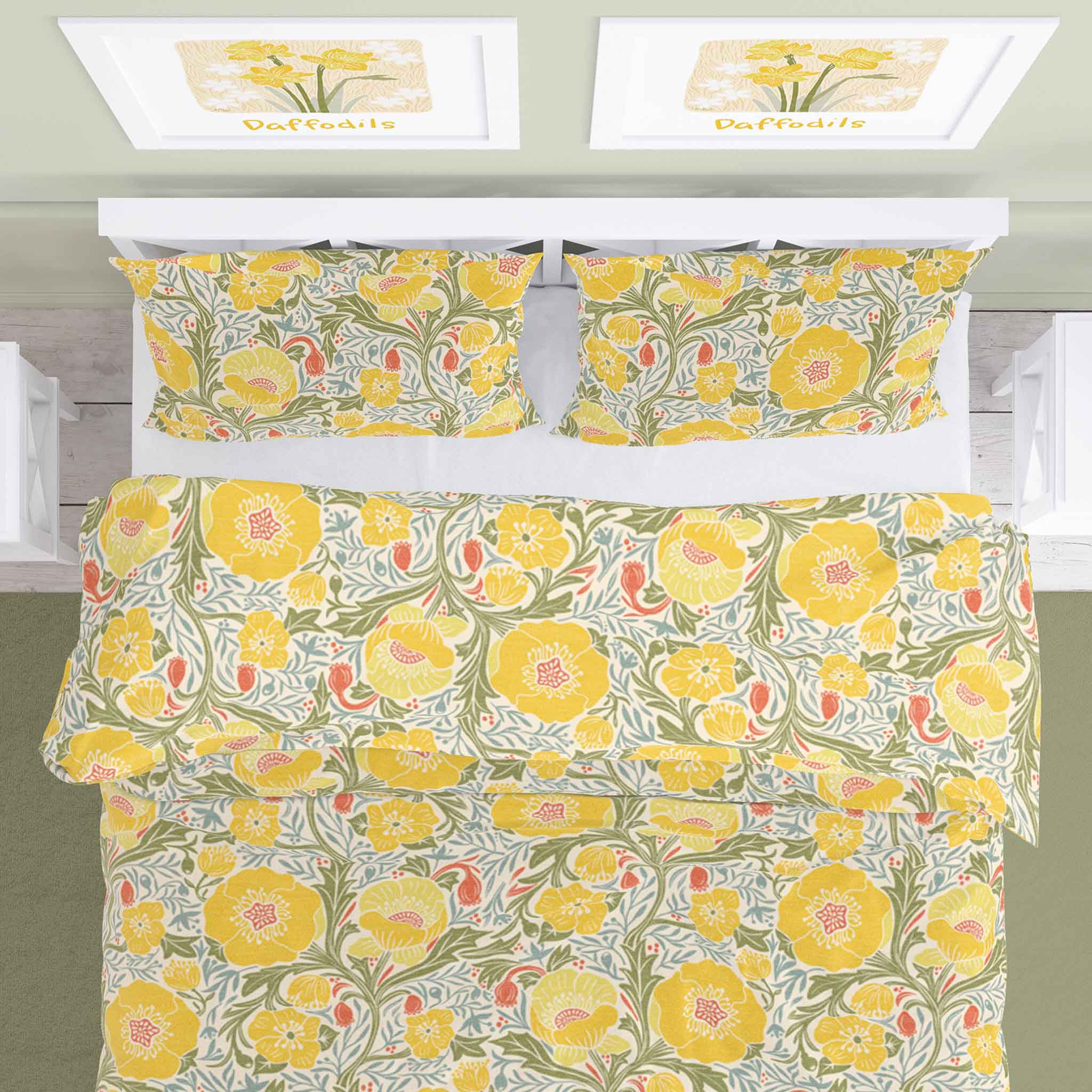 Large bright Yellow Poppies 100% Cotton Duvet Cover