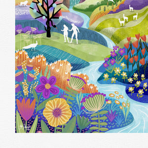 Detail of the painting of Adam and Eve