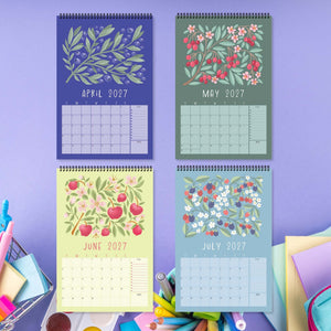 Stay organized with this beautiful fruit of the month calendar - 12 months: August 2026 to July 2027