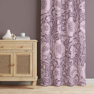 Purple Poppies floral design curtain. Add 2 panels to your cart for a complete window treatment.