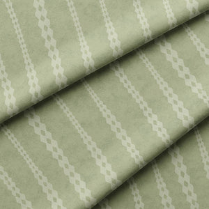 Botanical Boho Stripes & Leaves Cotton Bedding Fabric Close up
