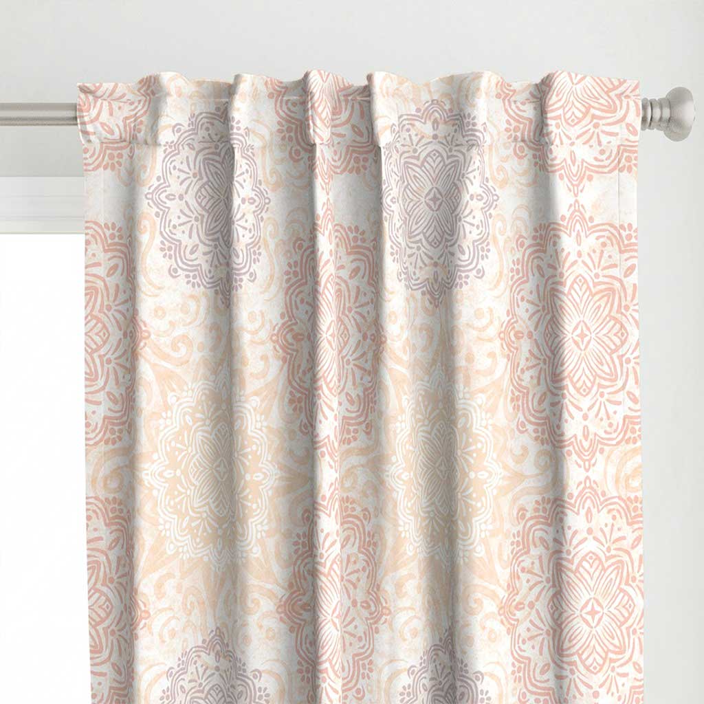 Mandala Boho Bliss Pastel Peach and Lavender Curtains