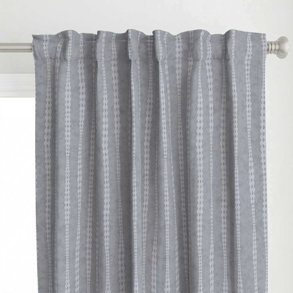 Top detail of the irregular hand-drawn stripes on a light gray background with a slight watercolor texture curtain.