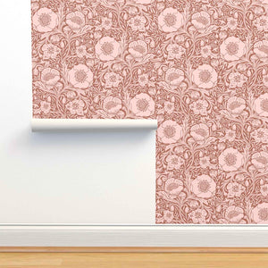 Roll width of my Poppy Pattern on Brown Wallpaper.