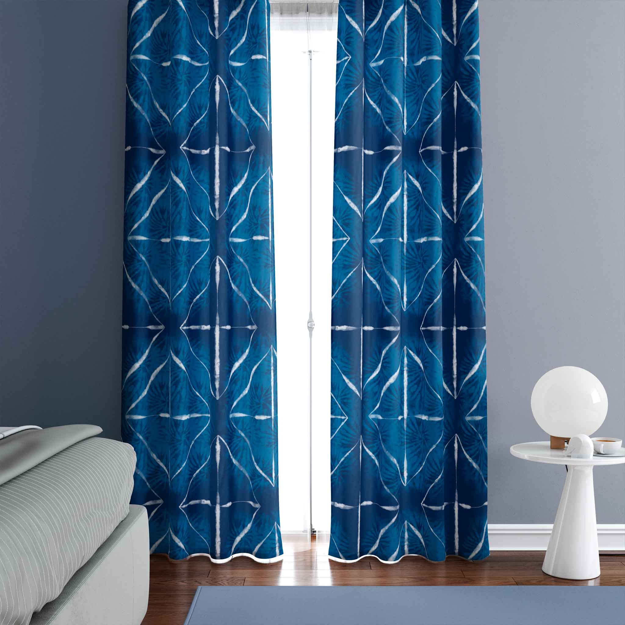 Tie Dye Curtains Shibori Indigo Tie Dye Curtains - Jan Johnston Artworks