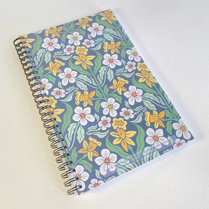 Daffodils & Jonquil Soft Cover Notebook is 5.5 x 8.5 inches and 80 College Ruled Pages.