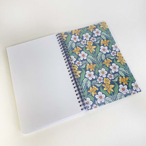 Daffodils & Jonquil Soft Cover Notebook is 5.5 x 8.5 inches and 80 College Ruled Pages.