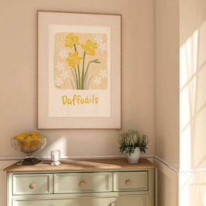Spring Daffodils Giclee Print Framed Example - All art is unframed