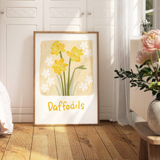 Spring Daffodils Giclee Print Framed Example - All art is unframed