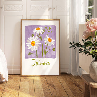 Ditzy Daisies Giclee Print Framed Example - All art is unframed