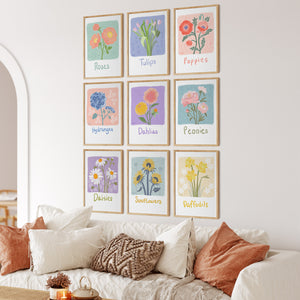 Create a Gallery Wall with My Flower Market Prints - All art is unframed