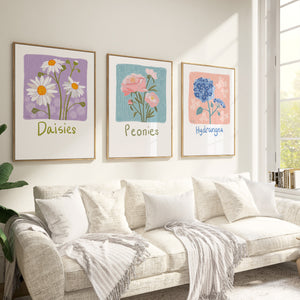 Group My Flower Market Prints to Fill a Wall - All art is unframed