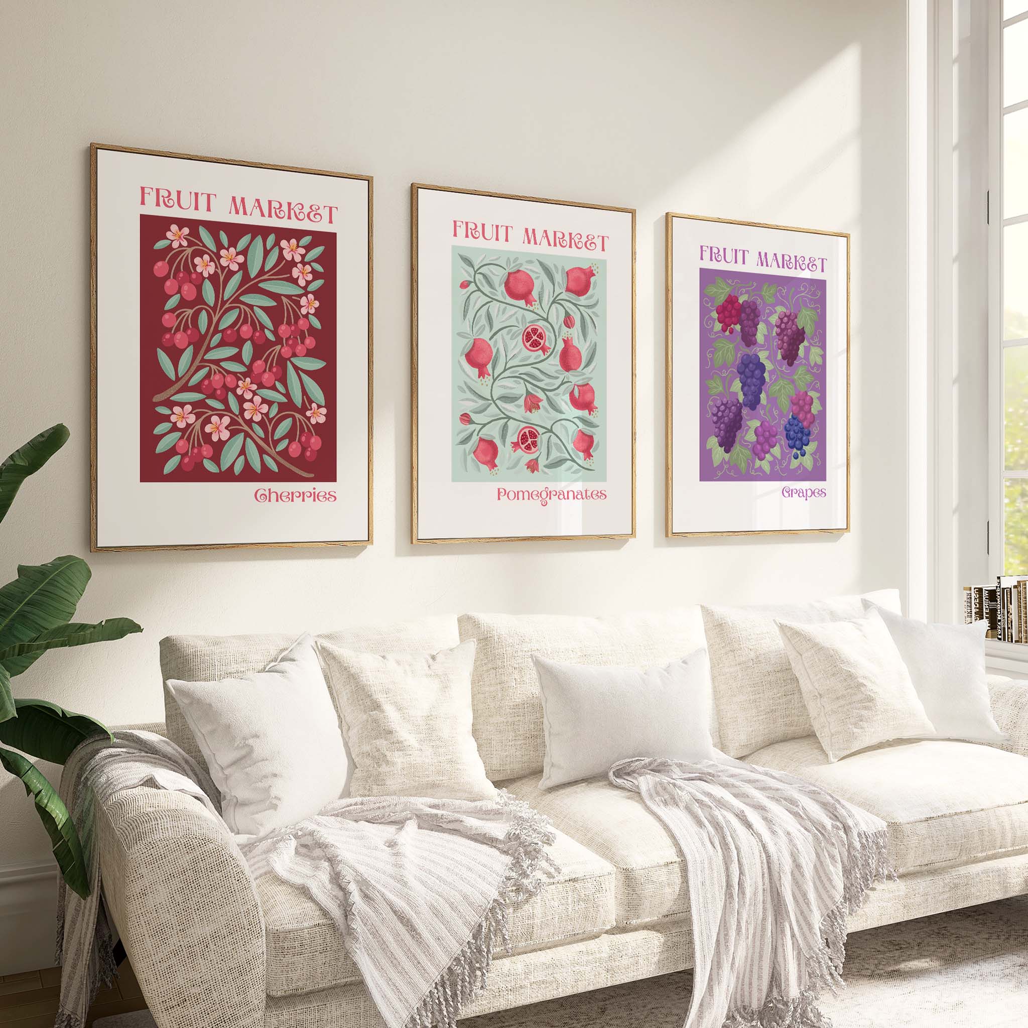 Grapes Fruit Market art print available in multiple sizes with Museum quality paper and inks. Pair with our other Fruit Market prints for a fruity gallery wall