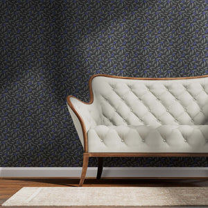 Blueberries on dark gray background wallpaper styled for elegance with a contemporary artistic flair.