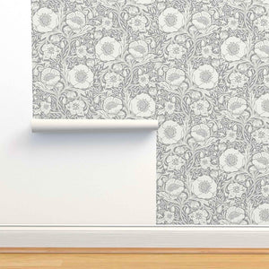 Roll width of my Poppy Pattern on Gray Wallpaper.