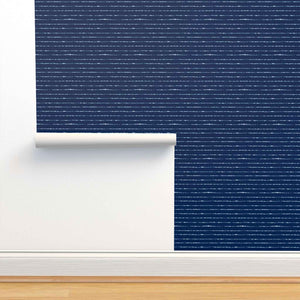  Shibori Indigo Tie Dye Horizons Indigo Small Pattern Peel & Stick and Pre-Pasted Wallpaper roll width