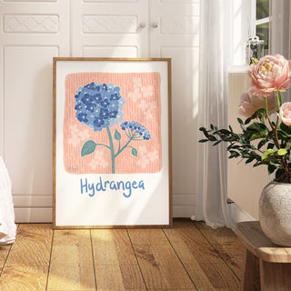 Hippie Hydrangeas Giclee Print Framed Example - All art is unframed