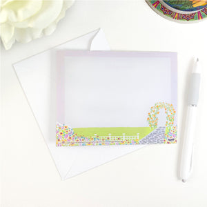 Mary's Garden Floral Note Cards. 4.25 x 5.5 inches. 10 Cards per pack