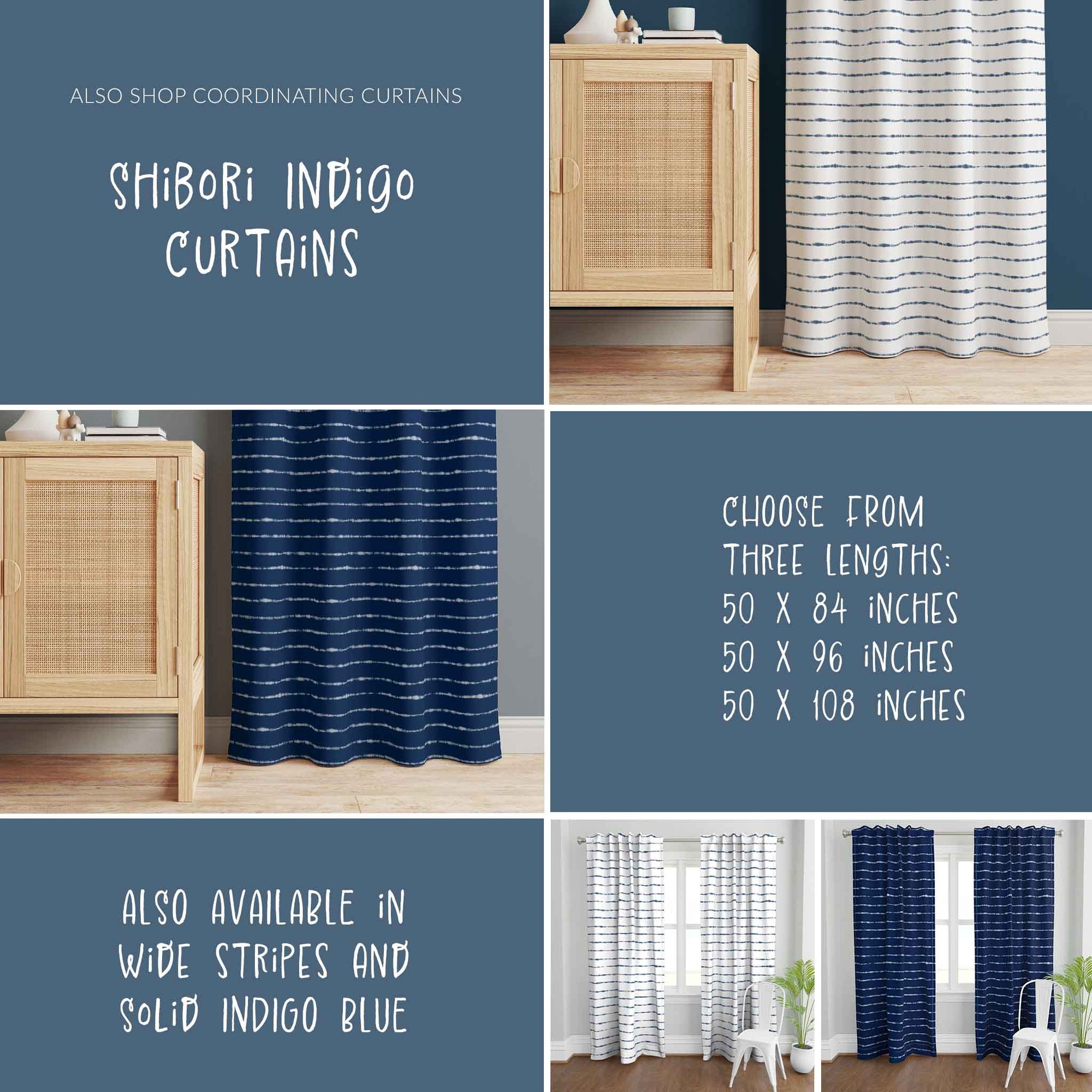 Shibori Indigo Tie Dye White Horizons also available in curtains. See my curtains in the curtains tab.