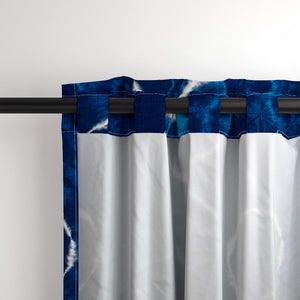 Back detail of the my indigo tie dye pattern curtain.