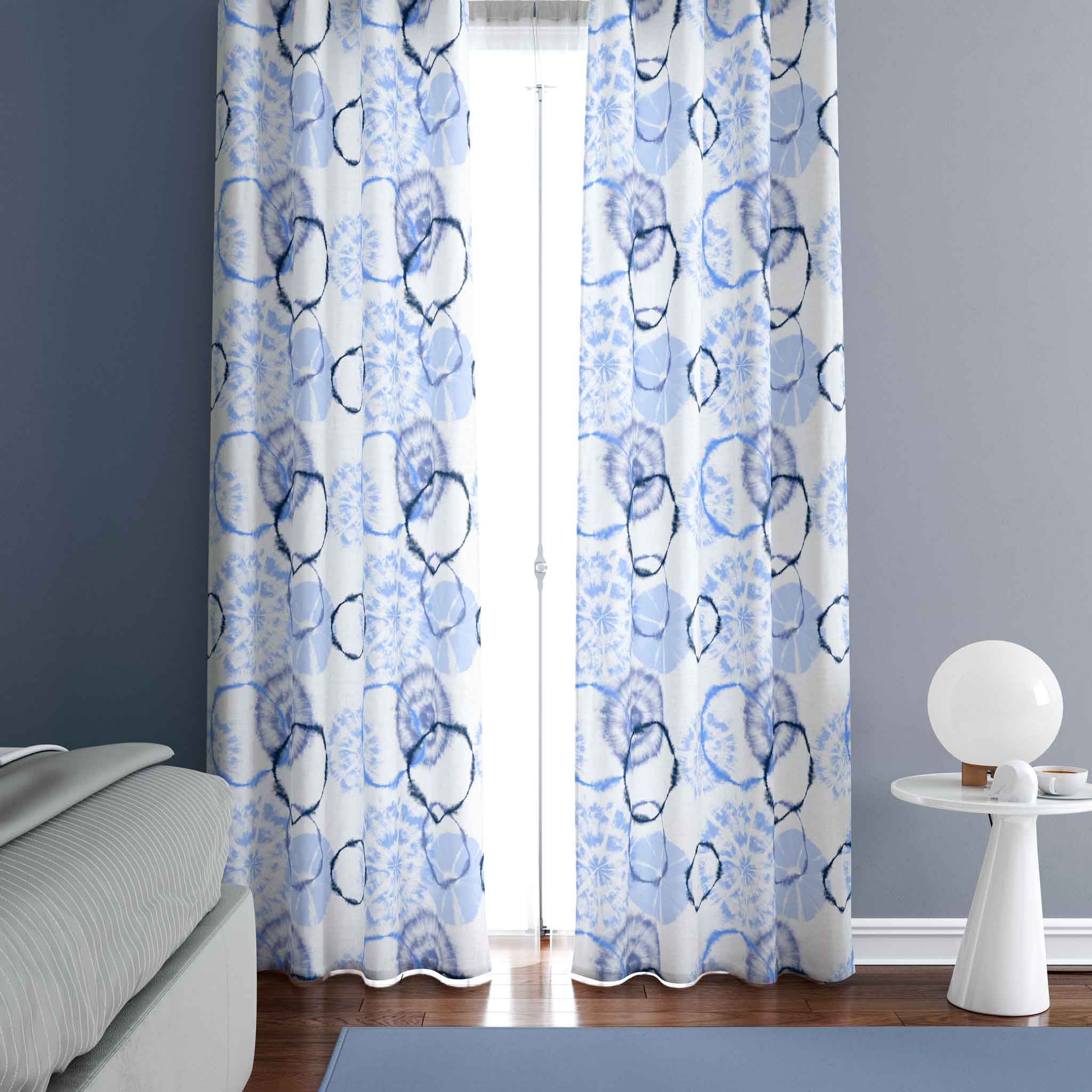Example of a room with a view of the full length of the curtains.