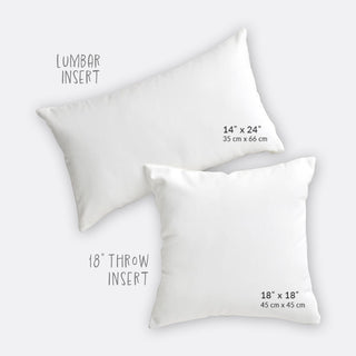 18" Pillow Insert and Lumbar Pillow inserts - Sold Separately