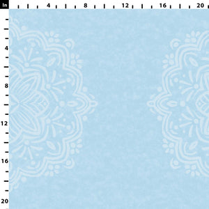 Simple Hand-Drawn Boho Mandalas on Light Blue Background Removable Peel & Stick and Pre-Pasted Wallpaper - XL Size - Scale