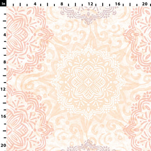 Boho Hand-drawn Mandalas in Pastel Rose, Peach and Lavender Removable Peel & Stick and Pre-Pasted Wallpaper Scale