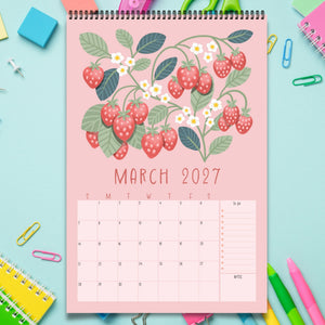 Large format wall calendar, planner with ample space to track school events, appointments and family activities