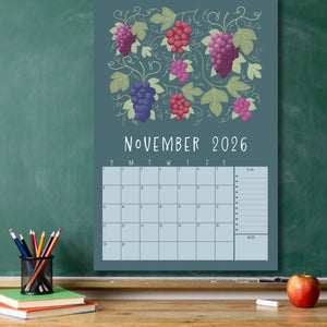 Large format hanging wall calendar for home, office, or classroom