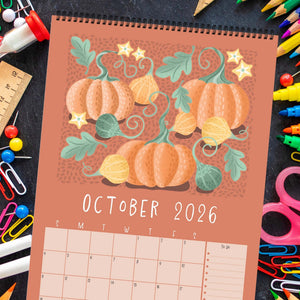 Calendar for the 2026-2027 school year with to do and notes blocks