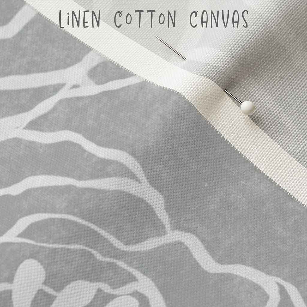 Close up of the texture of the linen curtain fabric.
