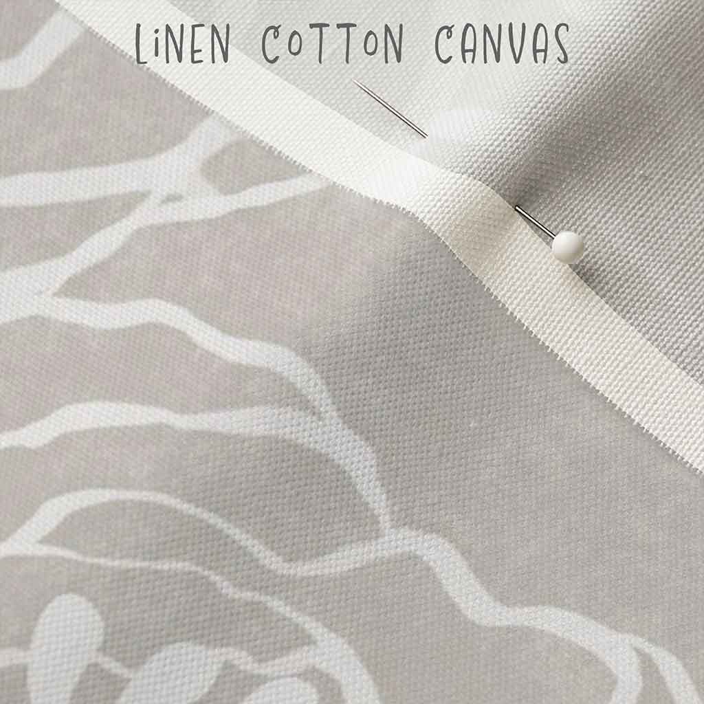 Close up of the texture of the linen curtain fabric.