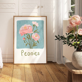Precious Peonies Giclee Print Framed Example - All art is unframed