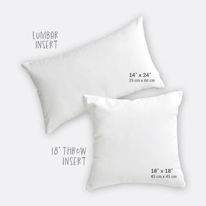 Pillow inserts for 18” throw pillow and lumbar.