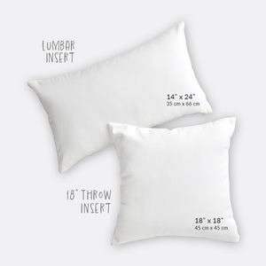 Pillow inserts for 18” throw pillow and lumbar.