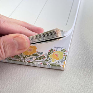 Weekly planner in our Yellow Poppy Flower Design. 11 x8.5 inches and 50 sheets of tear off pages.