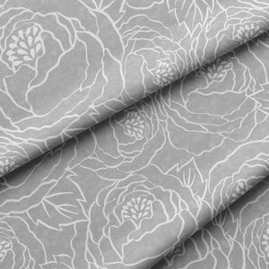 Pretty in Peony Line in Gray Fabric Close up
