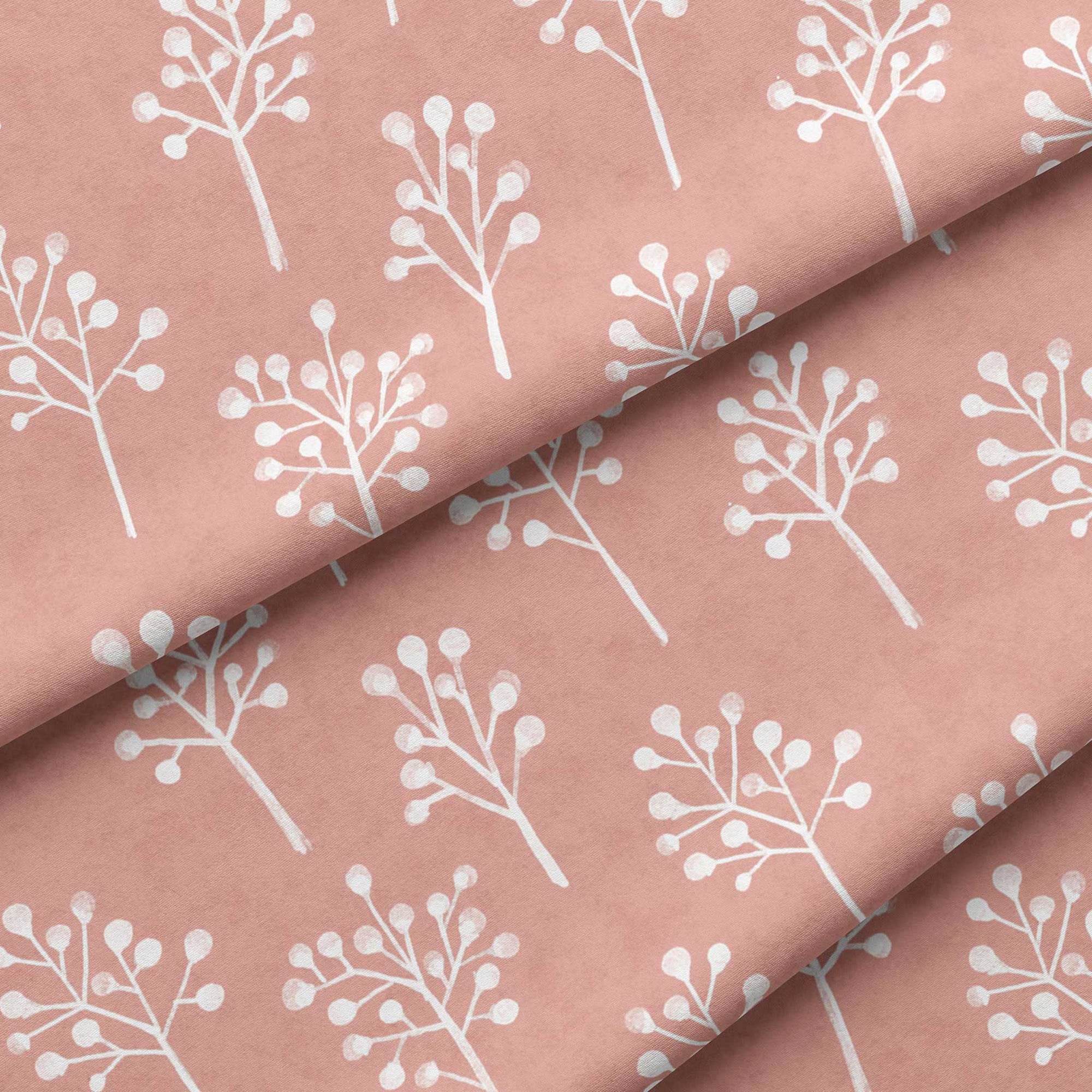 Pretty in Peony Baby’s Breath Pink Fabric Close up