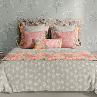 Pretty in Peony Baby’s Breath Sage Bedding Collection comes in Twin, Full/Queen, & King/Cal. King Sizes