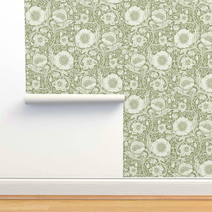  Roll width of my Sage Green Poppy Pattern Wallpaper.