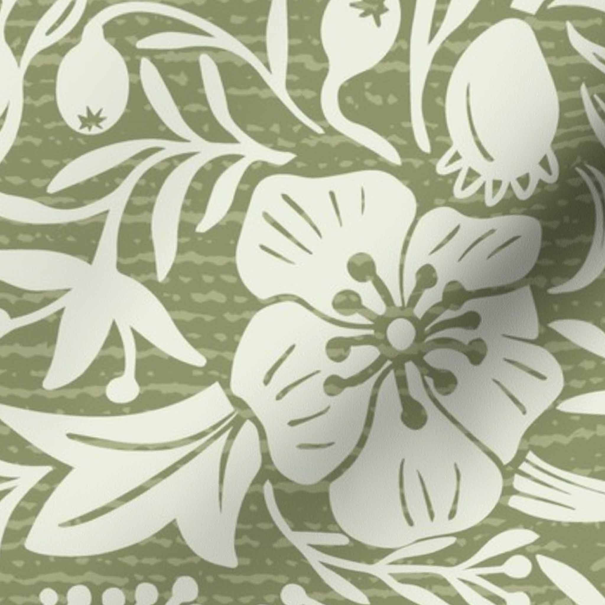 Poppies on sage background 100% Cotton Duvet Cover detail pattern