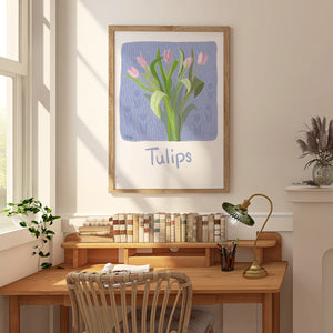 Terrific Tulips Giclee Print Framed Example - All art is unframed