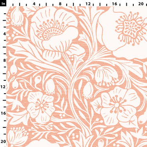 Scale of my Peach Poppy Pattern Pre-Pasted Removable Wallpaper.